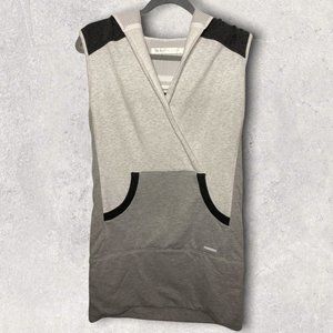 Blanc Noir Heather Gray Sleeveless Hoodie Cotton Size XS Athletic Reflective